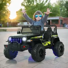 Costway Kids Ride on Truck 12V Battery Powered Ride on Car 2-Seat  with 2.4G Parental Remote Control
