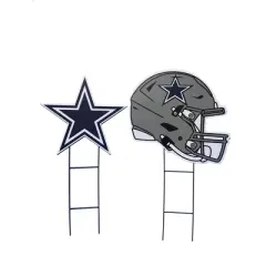 NFL Dallas Cowboys 2pk Logo and Helmet Garden Stake Set