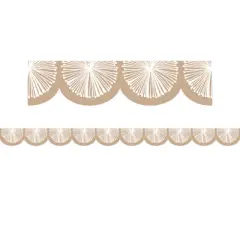 Teacher Created Resources&reg; Natural Poms Scalloped Die-Cut Border Trim, 35 Feet Per Pack, 6 Packs