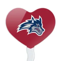 Stony Brook University Primary Logo Heart Love Cupcake Picks Toppers Decoration Set of 6