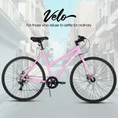 HILAND Velo 700C Hybrid Bike, City Bicycle for Men Women