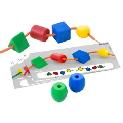 Miniland Educational Activity Shapes, Giant Beads and Laces Set