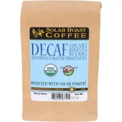 Solar Roast Coffee Whole Bean Decaf Blend - Case of 6 - 12 oz