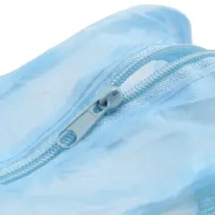 Unique Bargains Nylon Portable Zipper Thin Wash Packet Ladies Cosmetic Bag Storage Package Blue 1pc
