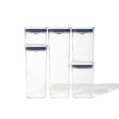 OXO POP 5pc Plastic Airtight Food Storage Container Set White