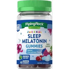 Piping Rock Kids Melatonin 1mg | 40 Gummies | Natural Cherry Flavor