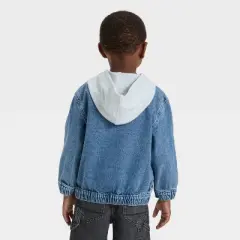 Toddler Boys' Denim Hooded Jacket - Cat & Jack&trade; Medium Wash