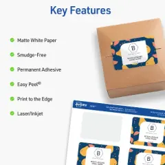 Avery Printable Rectangular Labels with Sure Feed, 2" x 3", Matte White, Permanent Adhesive, Laser & Inkjet Printers, 200 Blank Labels (5619)