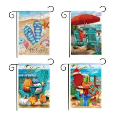 Briarwood Lane Everyday Bundle - Set of 4 - 12.5" X 18" Gift Set Briarwood Lane 1x1 Beach Garden Flag Bundle