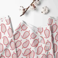 Bacati - Sophia Paisley Aqua/Coral 3 Layer Crib/Toddler Bed Skirt