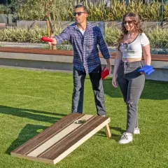 GoSports 4 x 2 ft Regulation Size Wood Cornhole Board Set - 2 Boards, 8 Bean Bags, Carrying Case and Game Rules