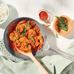 8" Nonstick Stainless Steel Fry Pan Silver - Figmint&trade;: Ceramic Nonstick, Induction Safe, Oven-Safe to 500&deg;F