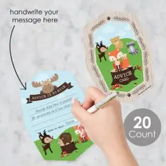 Big Dot of Happiness Woodland Creatures - Wish Card Baby Shower Activities - Shaped Advice Cards Game - Set of 20