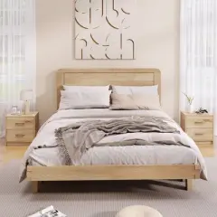 Tangkula 2PCS 2-Drawer Nightstand Modern Bedside Table w/ Storage for Living Room Bedroom