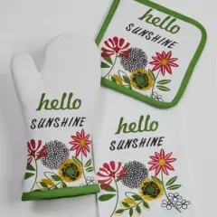 Espalma Hello Sunshine 6 Piece  100 % Cotton Kitchen Towel, Pot Holder, Oven mitt Set