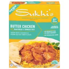 Sukhi's Indian Butter Chicken Curry with Naan Bread & Turmeric Rice Frozen Meal - 11oz