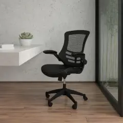 Emma and Oliver Mid-Back Mesh Swivel Ergonomic Task Office Chair with Flip-Up Arms