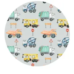 Lev Baby Buttery Soft Viscose from Bamboo Swaddle Blanket &ndash; Construction Truck Print Gray &ndash; 44x44 inches