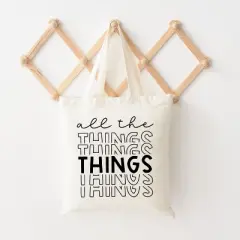 City Creek Prints All The Things Stacked Canvas Tote Bag - 15x16 - Natural