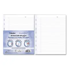 Blueline MiracleBind Ruled Paper Refill Sheets for all MiracleBind Notebooks and Planners, 9.25 x 7.25, White/Blue Sheets, Undated