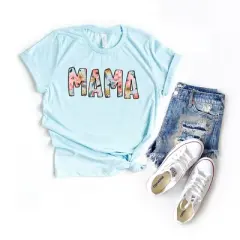 Simply Sage Market Women's Mama Summer Floral Short Sleeve Graphic Tee