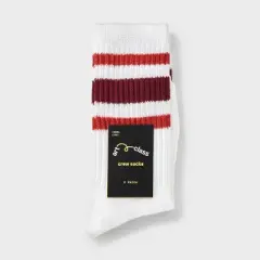 Girls' 2pk striped crew socks - art class&trade; Maroon/Red