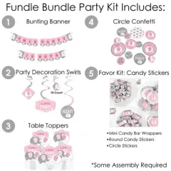 Big Dot of Happiness Pink Elephant - Girl Baby Shower or Birthday Party Supplies - Banner Decoration Kit - Fundle Bundle
