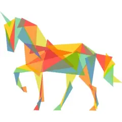 Junior's Design By Humans Fractal Geometric Unicorn By radiomode T-Shirt