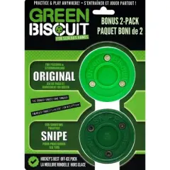 Green Biscuit Original & Snipe Sports Pucks - 2pk