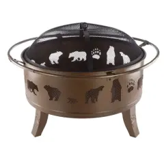 Nature Spring 32" Round Bear Fire Pit
