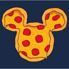 Men's Mickey & Friends Pizza Mickey Mouse Logo T-Shirt