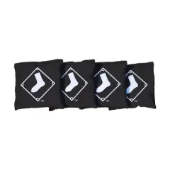 MLB Chicago White Sox Corn-Filled Cornhole Bags Black - 4pk