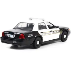 2011 Ford Crown Victoria Police Interceptor Black and White "Terre Haute Police" (Indiana) 1/24 Diecast Model Car by Greenlight