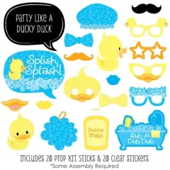 Big Dot of Happiness Ducky Duck - Baby Shower or Birthday Party Photo Booth Props Kit - 20 Count