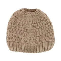 CTM Women's Ponytail Winter Beanie Knit Hat