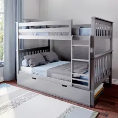 Max & Lily Full over Full Bunk Bed with Trundle Bed