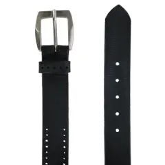 CTM Men's Distressed Leather Bridle Belt with Perforations
