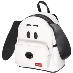 Peanuts Classic Comic Character Face Snoopy Zippered Mini Small Backpack Bag White