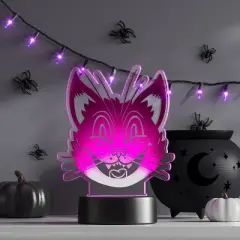 Lit Acrylic Cat Figurine - Hyde and EEK! Boutique&trade; Neon Purple