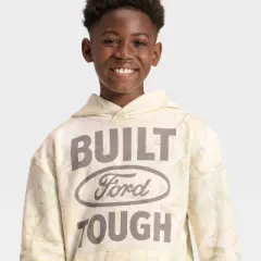 Boys' Ford Built Tough Camo Hooded Sweatshirt - Off-White
