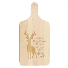 Creative Products Merry Christmas Deer 8 x 17 Maple Paddle Cutting Board