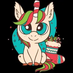 Women's Design By Humans Christmas Candy Cane Unicorn With Stocking By rasok Racerback Tank Top