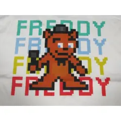 Five Nights at Freddy's Pixelated Freddy Bear Youth White Graphic Tee