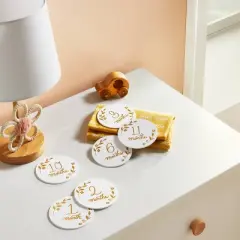 Round Monthly Milestone Cards - Luxe White and Gold - Cloud Island&trade;