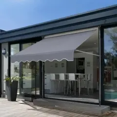 VEVOR Manual Retractable Awning, 78" Outdoor Retractable Patio Awning Sunshade Shelter, Patio Door Window Awning Canopy with 39" Sun Shade Curtain