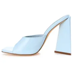 Journee Collection Womens Kammali Tru Comfort Foam Open Square Toe Block Heel Sandals Blue 6