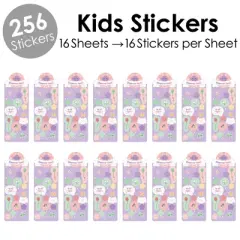 Big Dot of Happiness Pajama Slumber Party - Girls Sleepover Birthday Party Favor Kids Stickers - 16 Sheets - 256 Stickers