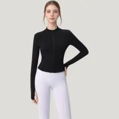 Anna-Kaci Active Women's Long Sleeve Full Zip Athletic Jacket with Thumbholes and Fitted Silhouette