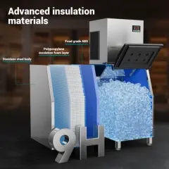 Mojgar 400LBS/24H Commercial Ice Maker Machine with 350LBS Ice Storage Bin