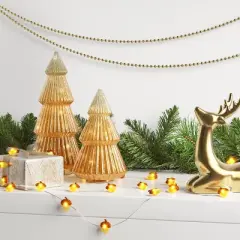 30ct LED Battery Operated Christmas Acorn Dew Drop Lights Warm White with Gold Wire - Wondershop&trade;